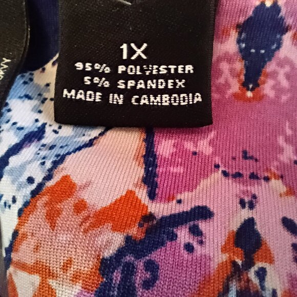 NEW DIRECTIONS CURVY Women's Tunic Top 1X Colorful Polyester Spandex Boho - Picture 5 of 5